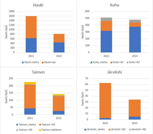 Otettu ja vapautettu saalis 2021-2022